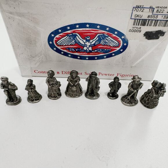 Vintage Americana Pewter Collection of 8 Pewter Pieces Historical Civil War Era - Picture 1 of 9